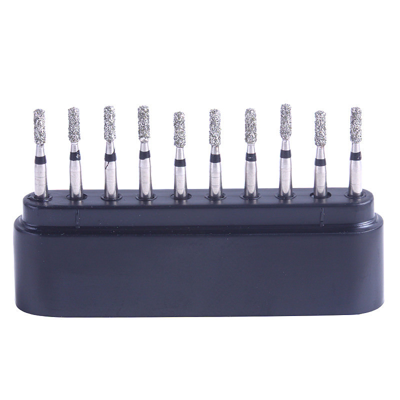 10 Kits Dental Super Coarse Diamond Burs Straight /Cylindrical Flat Head SF-31S