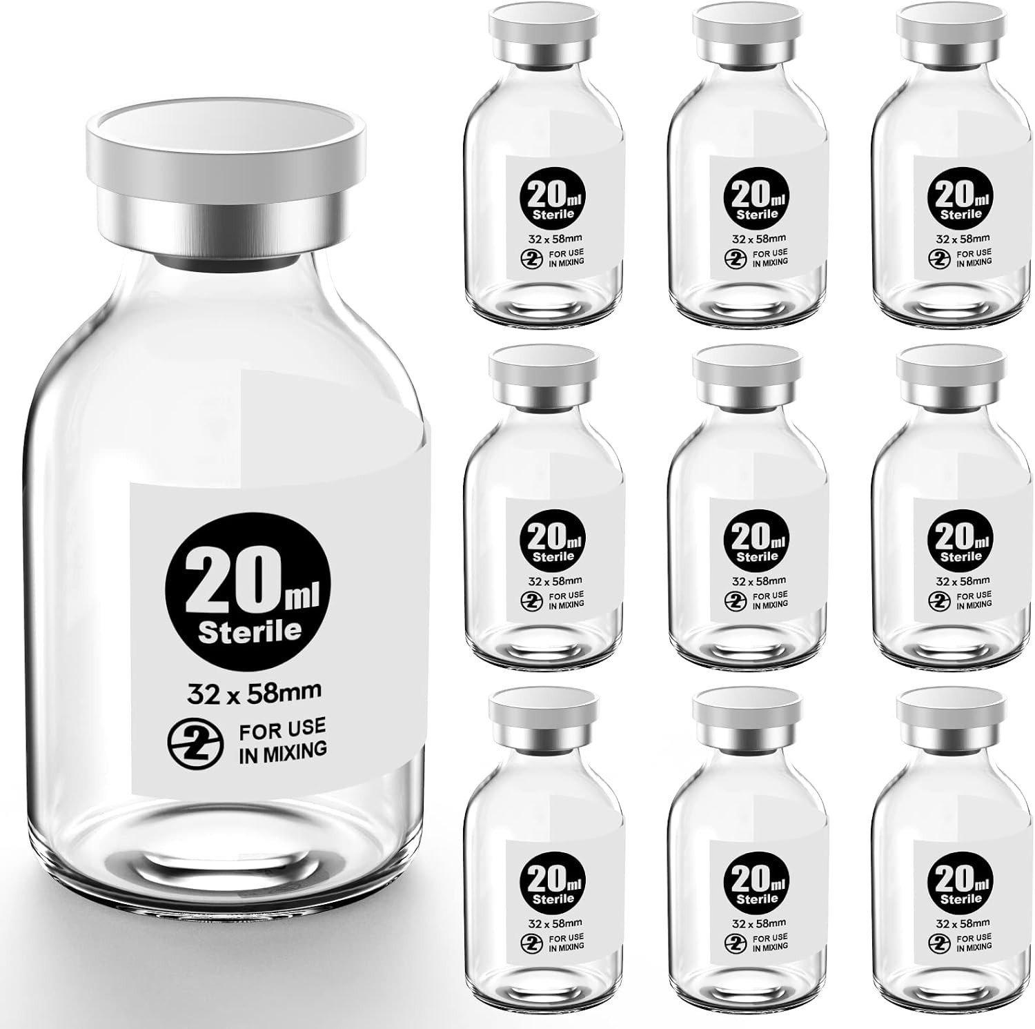 Ks-Tek Sterile Empty Vials with Self Healing Injection Port,With Aluminum
