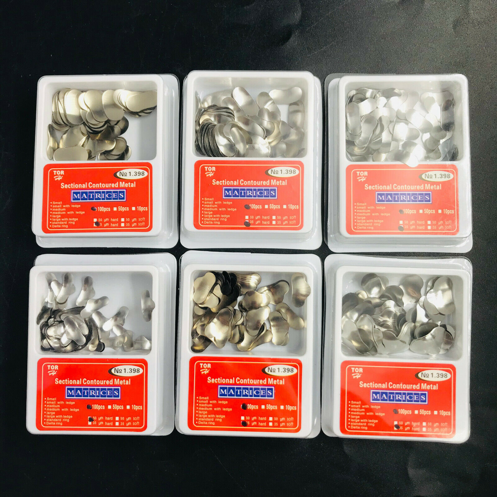 Dental Sectional Contoured Matrices Refills Matrix Bands L/M/S Upper/Lower Ring