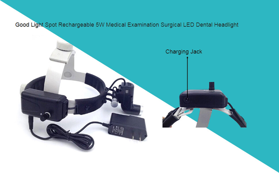 Dental 5W LED SurgicalHeadlight Headband Spot Head Lamp Black DY-006+AL-Case CE