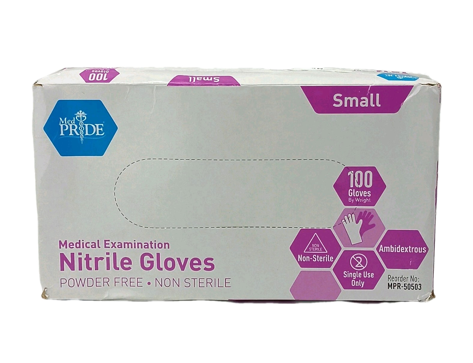 MedPride Powder-Free Nitrile Medical Examination Gloves Small – 100 Count