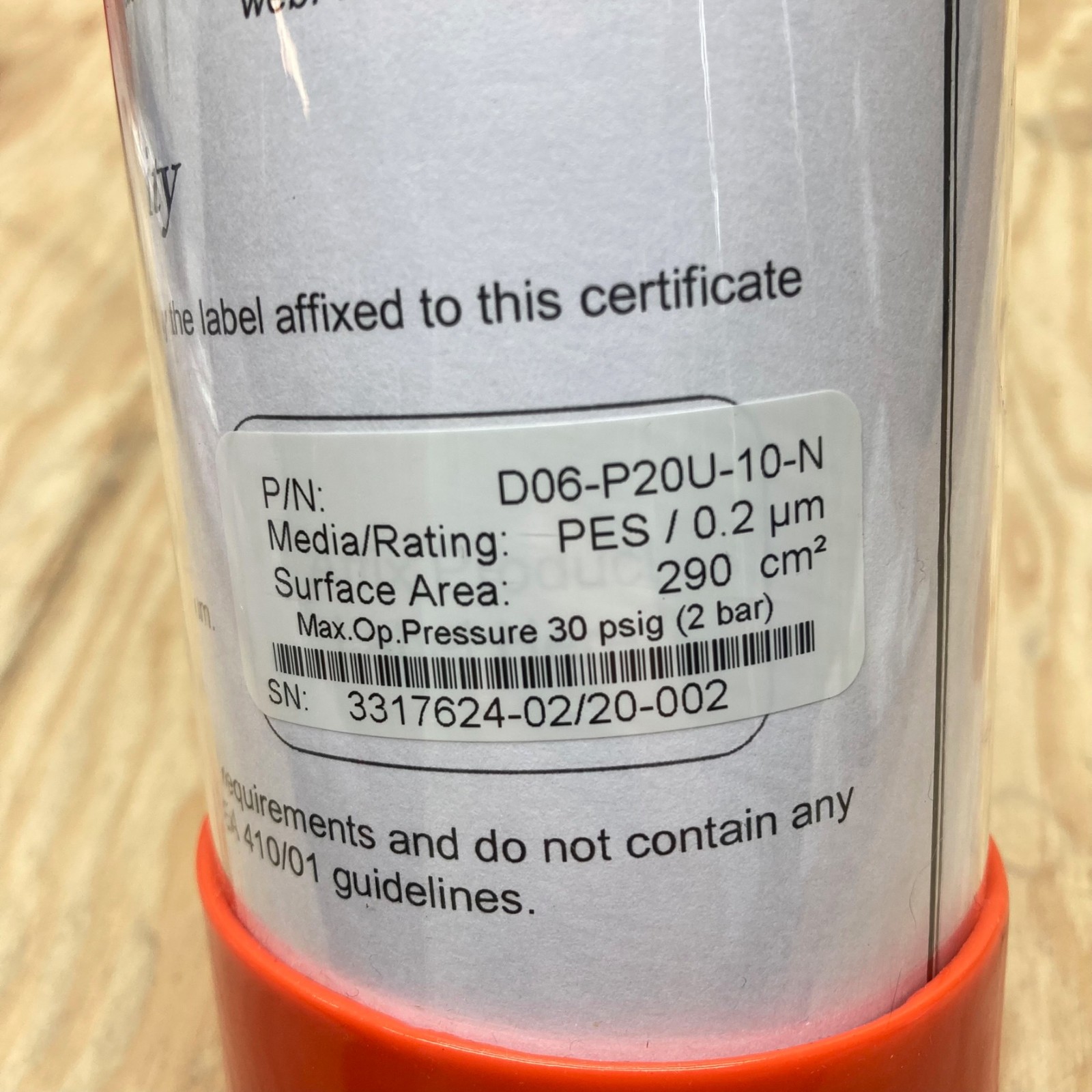 New Repligen MidiKros Hollow Fiber Filter PES 0.2um D06-P20U-10-N
