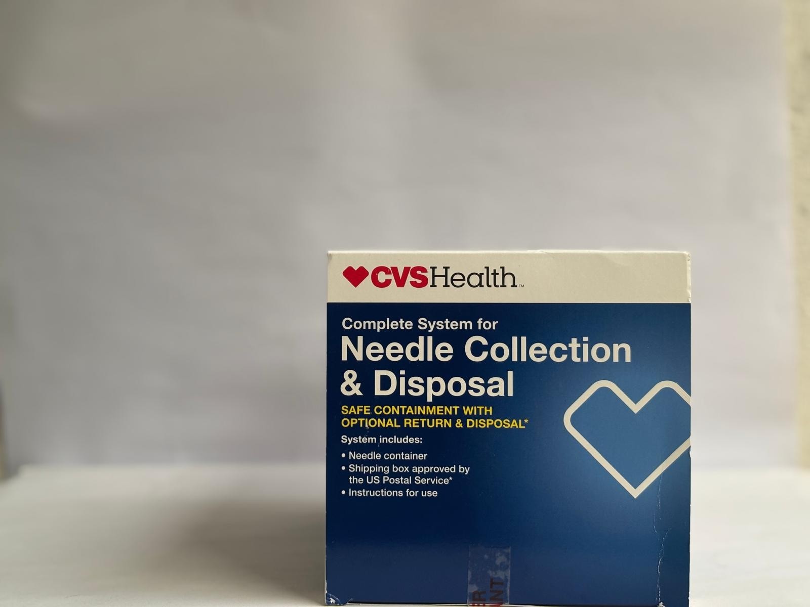 “CVS Health Sharps Needle Disposal Collection Container Kit – New Sealed – USPS