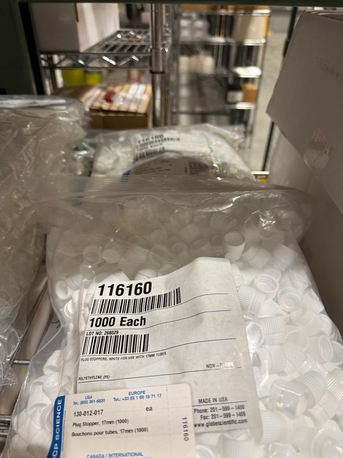 SCP Science Plug Stoppers 17mL # 130-012-017 – Bulk Lot of 2 Bags (2,000 Pcs)