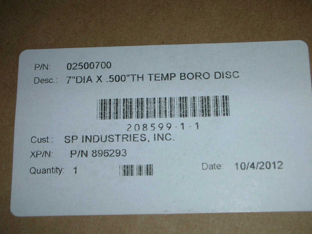 Borosilicate Tempered 7″ Dia. 1/2″ Thick Sight Port Glass Disc Boiler Laboratory