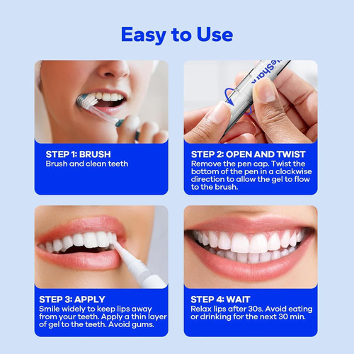 Premium Teeth Whitening Pens (4 Count), Sensitive-Free Gel,…