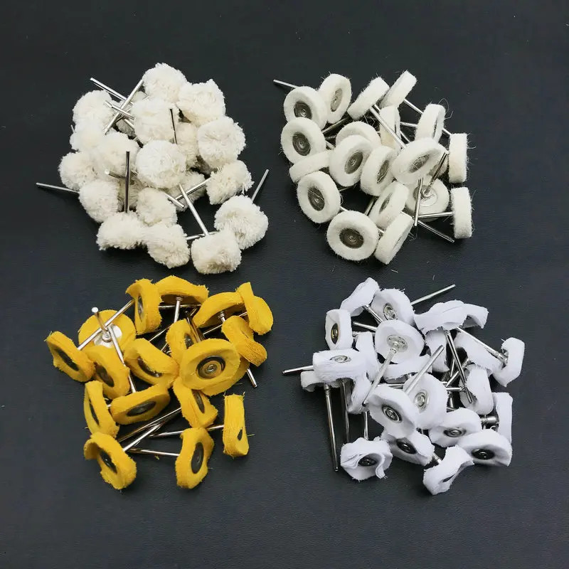 50pc Dental Wool Polishing Wheel Buffing Pad Brush 3/32 2.35mm Lab Rotary Tool