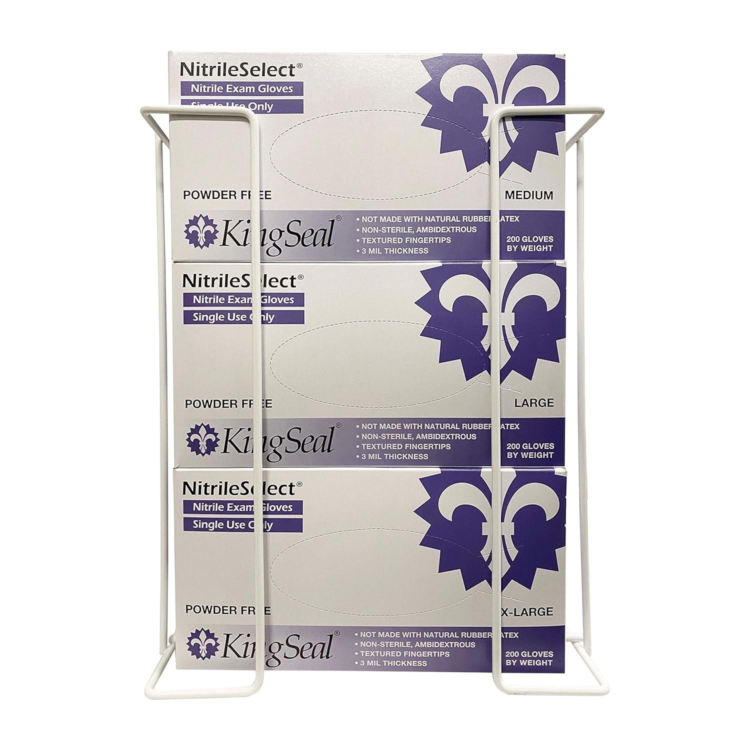 Universal Wall-Mounted Glove Box Holder for Larger Sizes – White Elegance