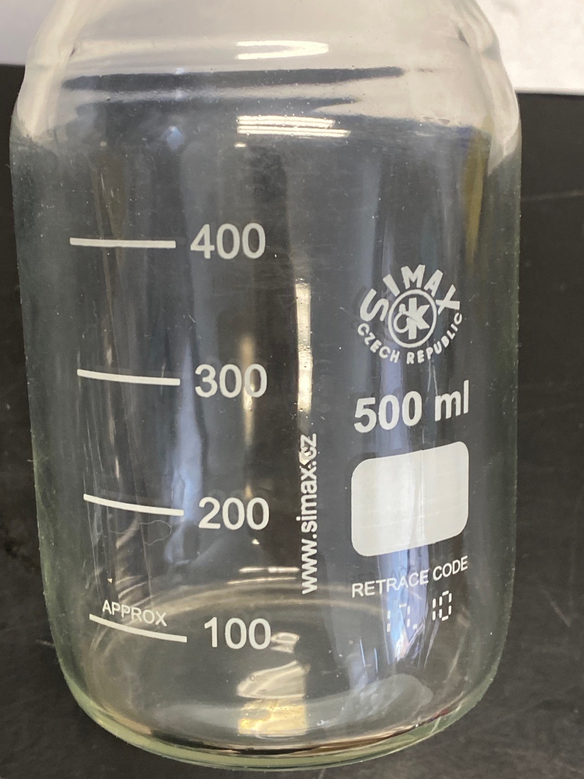 (4) SIMAX 500mL & 1000mL Plastic-Coated Glass Media Storage Bottles GL-45 Caps