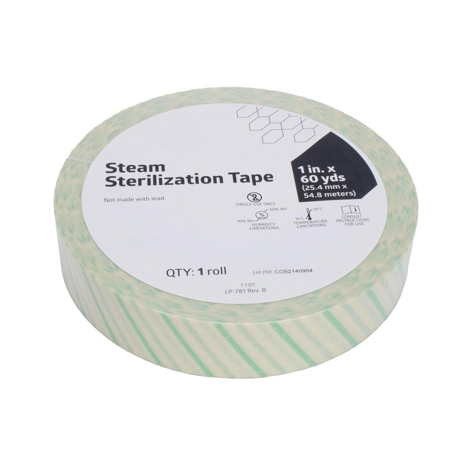 Steam Autoclave Tape, 1″ x 60 Yards, Each