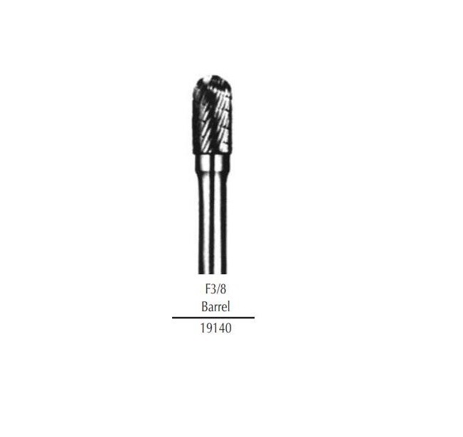 3/8″ Barrel (F3/8) Dual Cut Regular Carbide Bur w/ 1/4″ Shank 19140