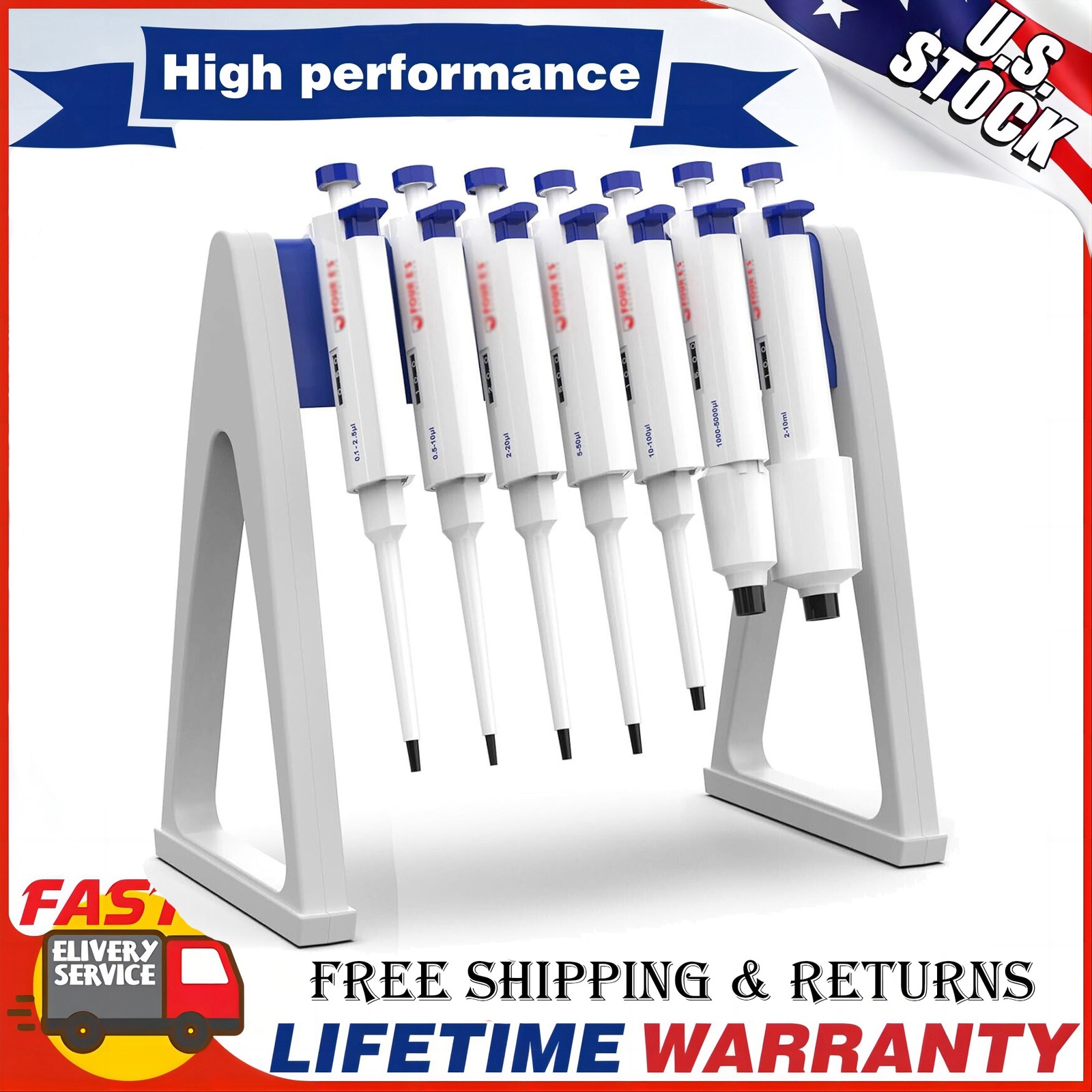 US Lab Pipette Stand Hold Up to 7-8 Pipettes Plastic Linear Pipettor Holder