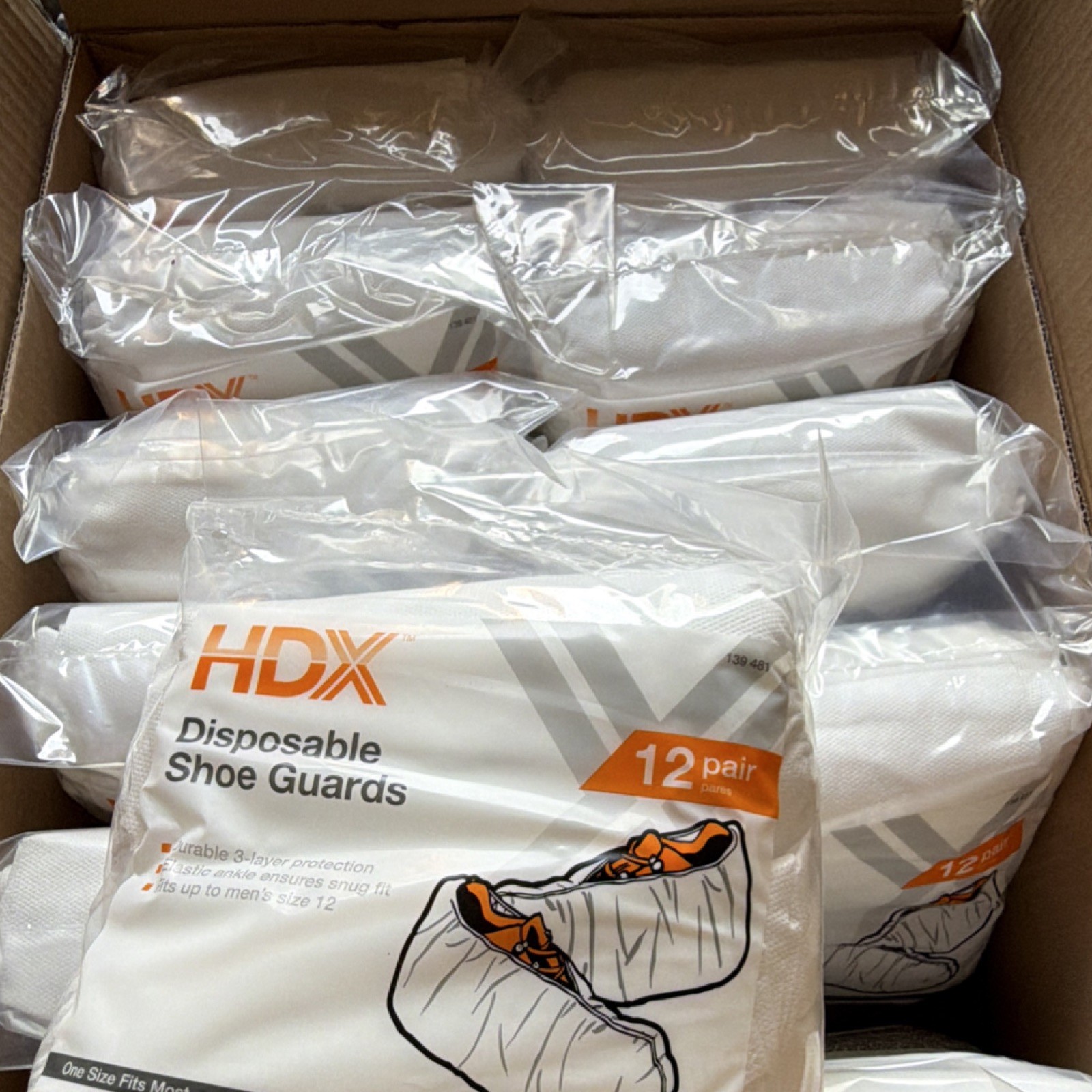 Lot of 144 HDX Disposable Shoe Guards 12 packs 12 Pair Model 04614/12HDX