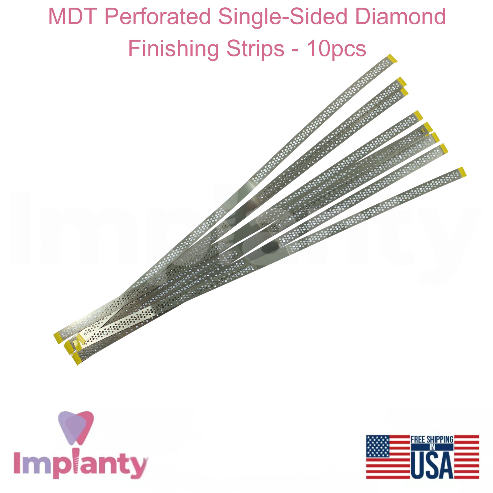 MDT Perforated Single-Sided Diamond Finishing Strips 10pcs Precise Shaping