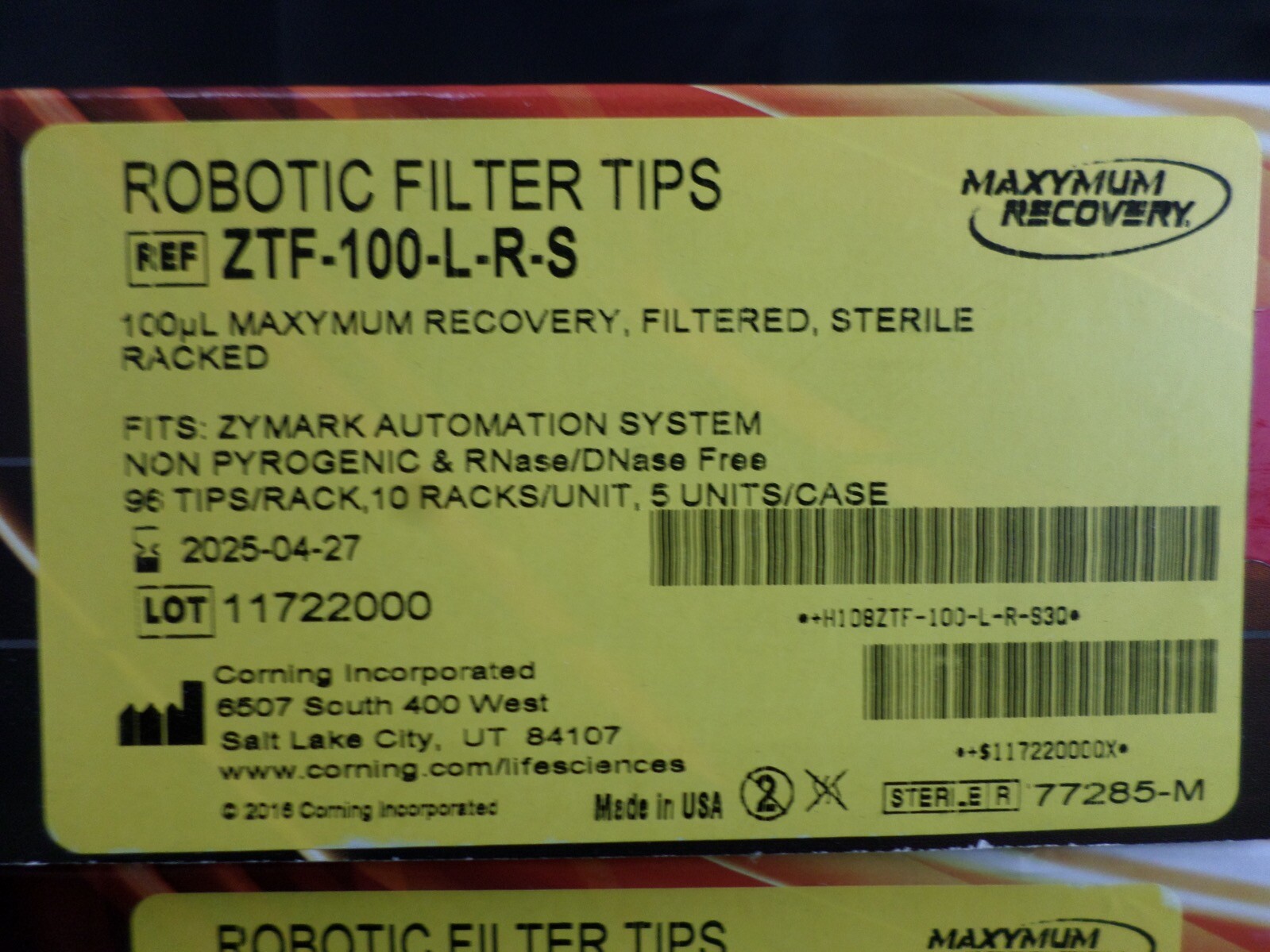 AXYGEN 100μL Maxymum Recovery Sterile Robotic Filter Pipette Tips (4800/Case)