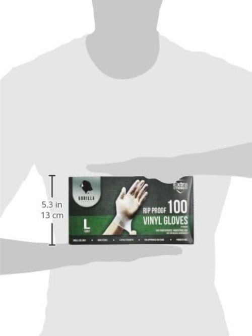 Heavy Duty Disposable Vinyl Gloves – Latex & Powder Free, Food Safe – 100 Count