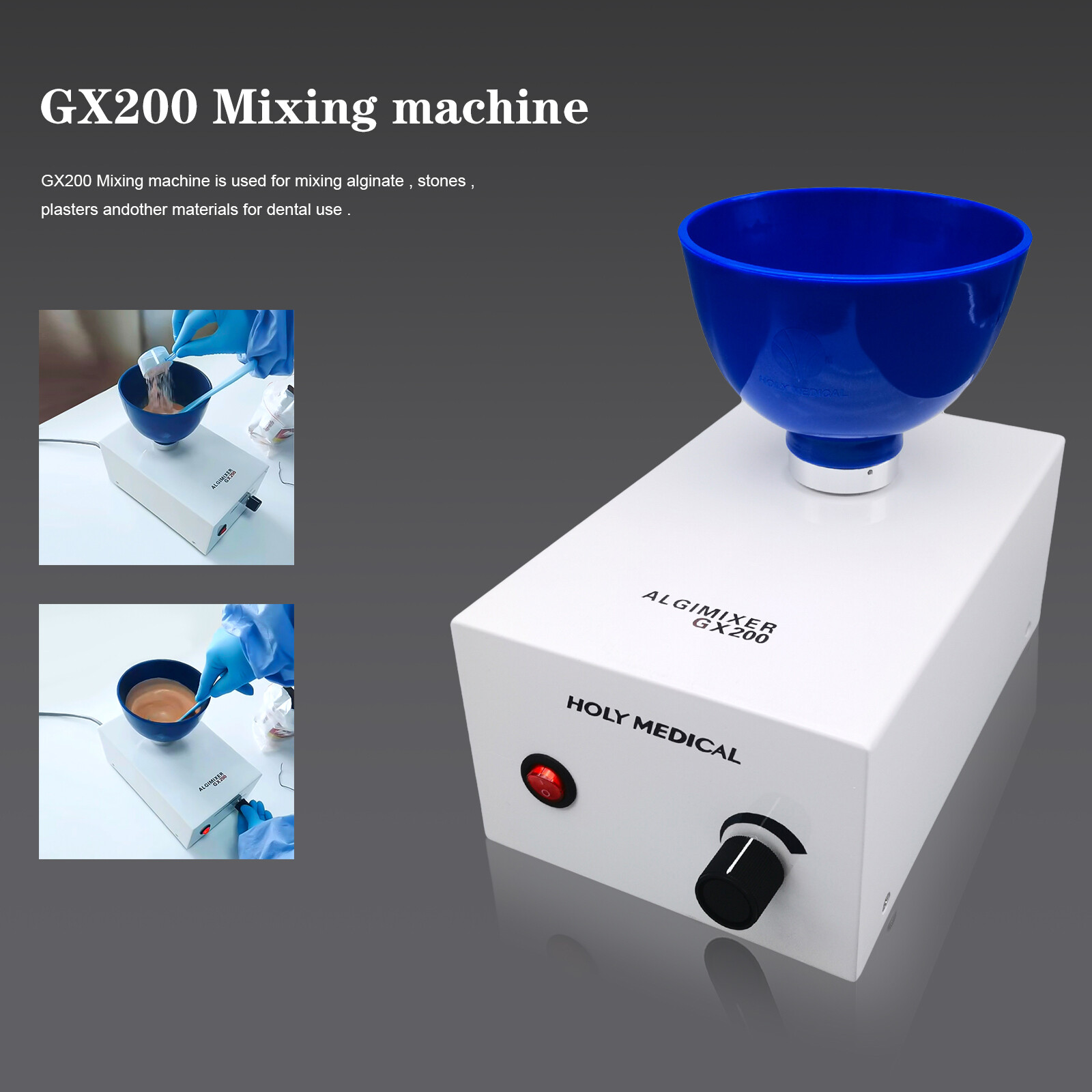GX200 Dental Impression Alginate Mixer Manual Switch Material Blender Machine
