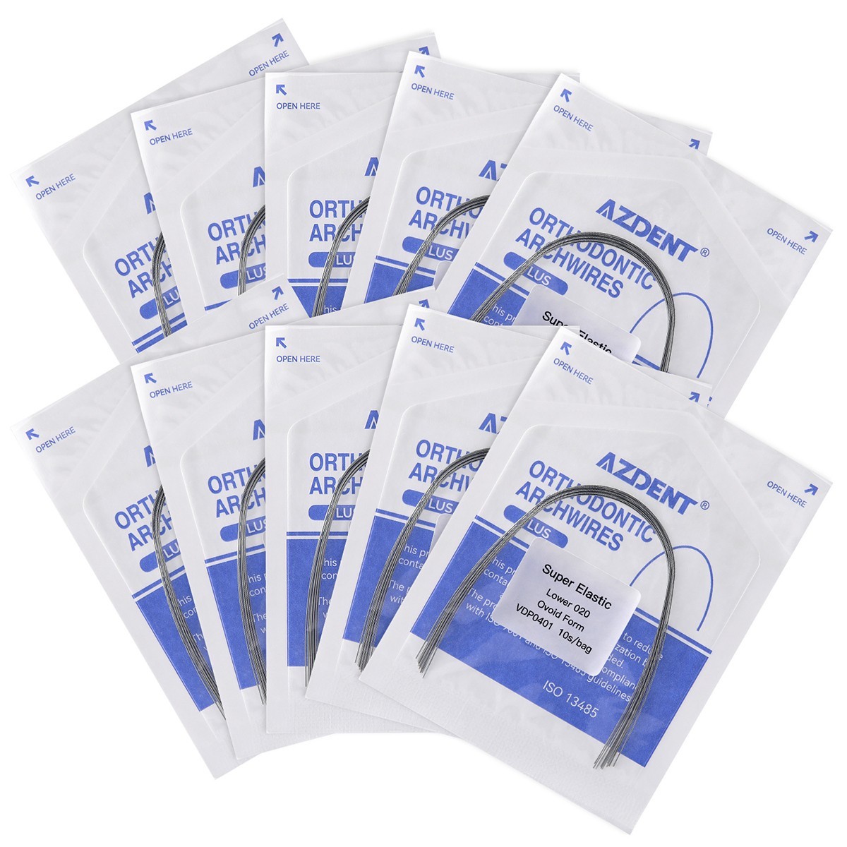 AZDENT PLUS Dental Orthodontic Niti Arch Wire Super Elastic Ovoid Form Round