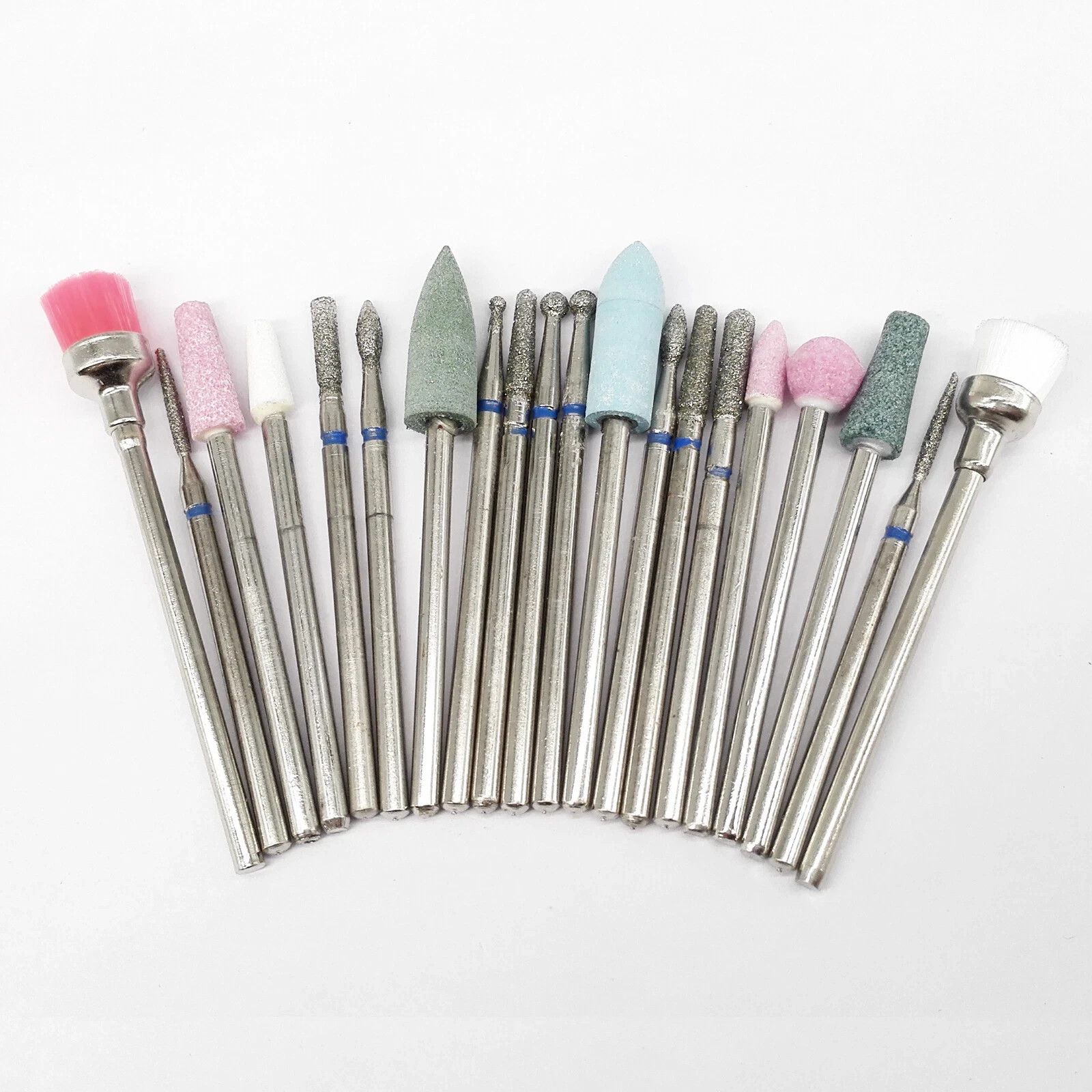 20 Pcs/Set Lab Dental HP 2.35MM Diamond Burs Brush Rubber Polisher Polishing Kit