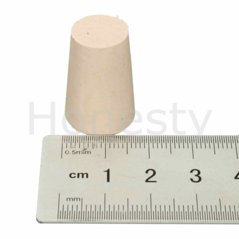 Rubber Stopper Bungs Laboratory Solid Hole Stop Push-In Sealing Plug 15 Size