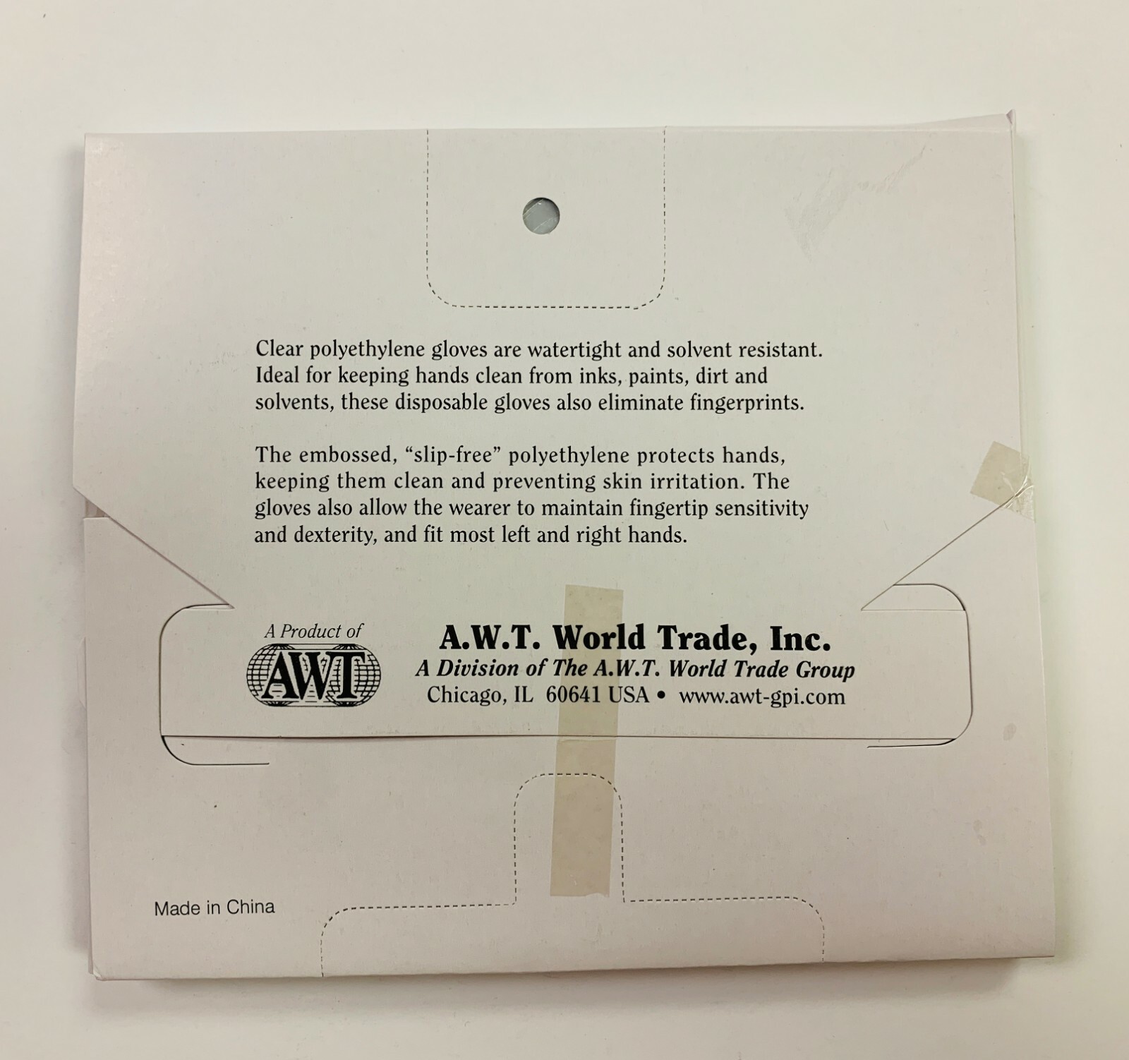 100 PCS A.W.T. Disposable Clear P.E. Gloves, Heavyweight, Large (L), PGH-50
