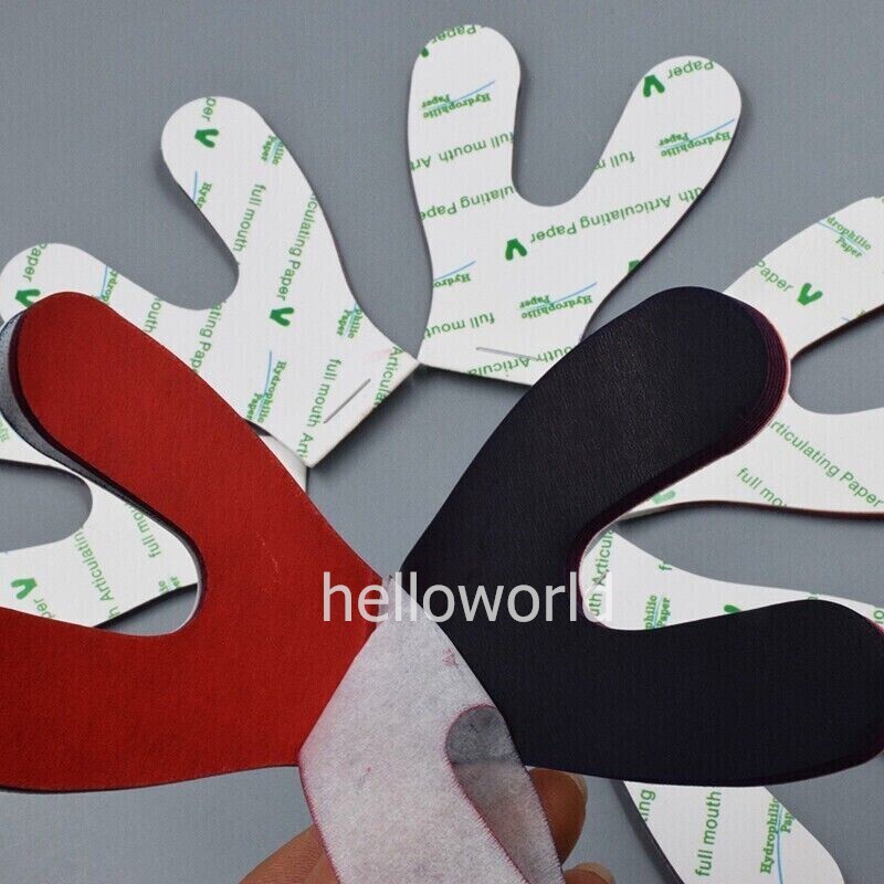 72 Sheets/Box Dental Articulating Paper Horseshoe Form Thick Type 100um Red Blue
