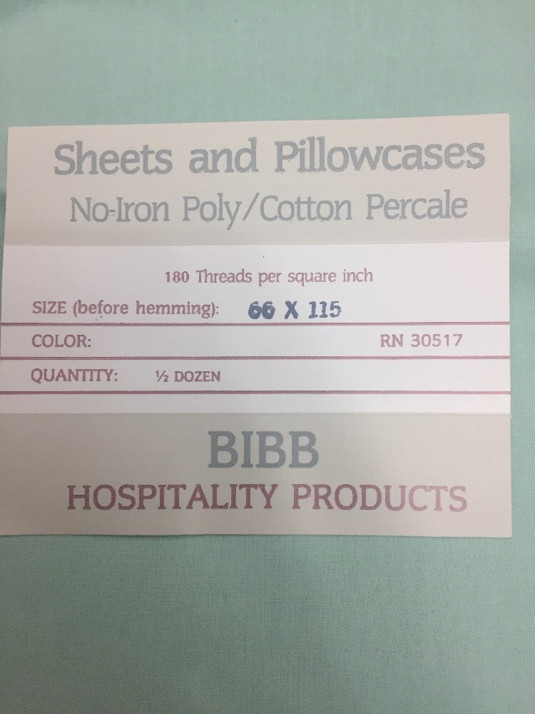 QTY 6 180 CT FLAT Bed Sheets For Twin , Dorm ,Hospital Mattresses 66X115 GREEN