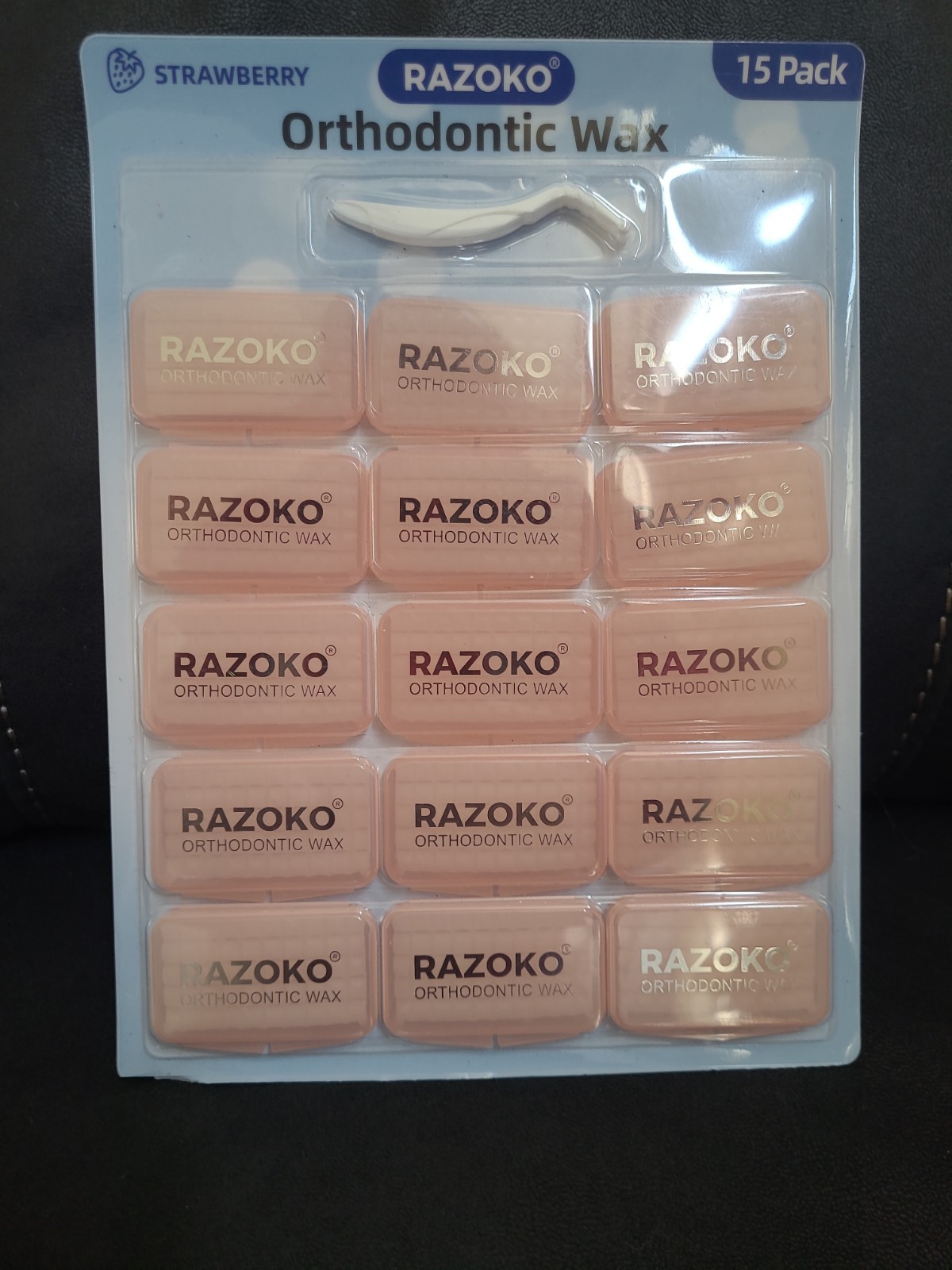 Rizuko Orthodontic Wax for Braces 15-Pack Pre-cut 750 Braces Wax dots Strawberry