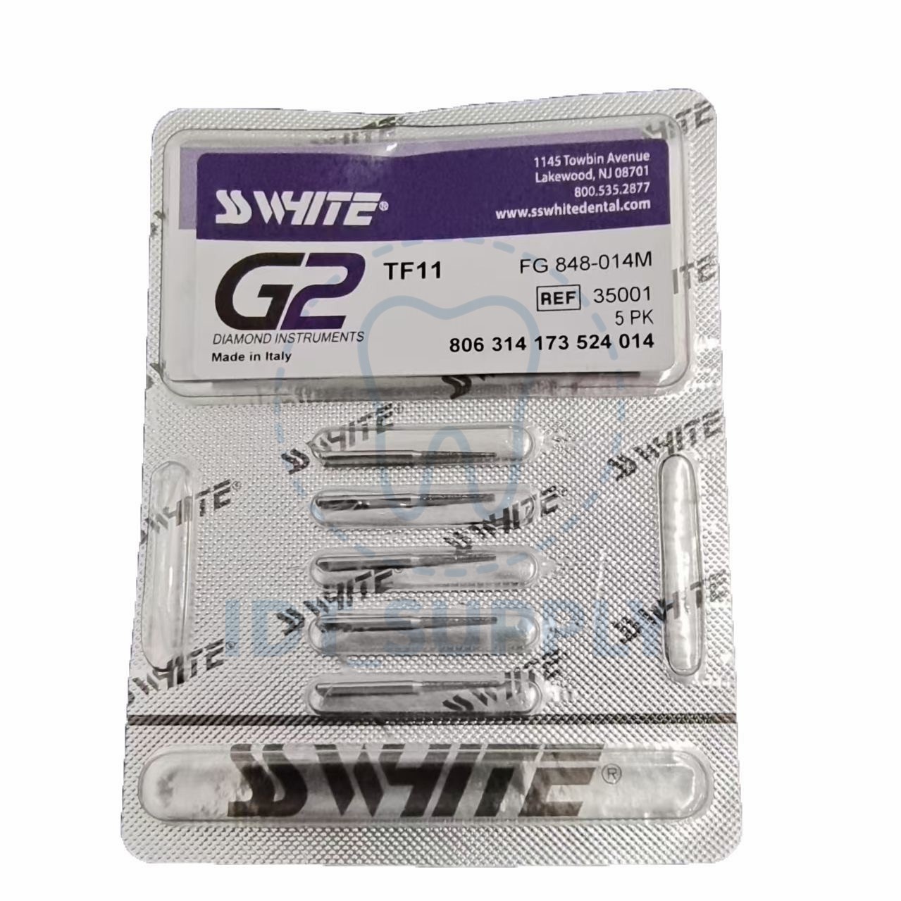 SS White Great White Shark Diamond Burs 5 Pcs TR TC TF FO Dental High Speed
