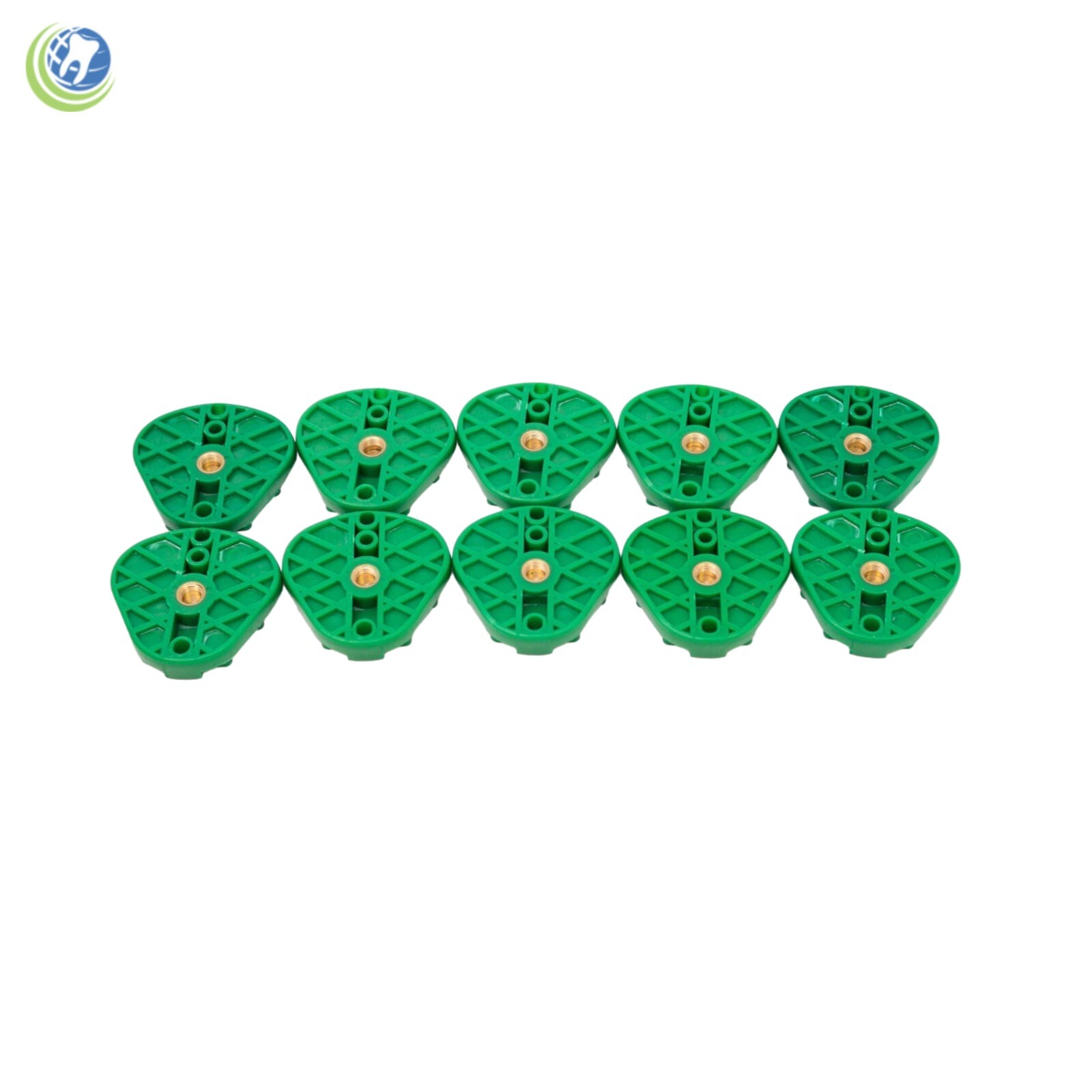 DENTAL PLASTIC DISPOSABLE OBLONG ARTICULATING MOUNTING PLATES GREEN BAG OF 10