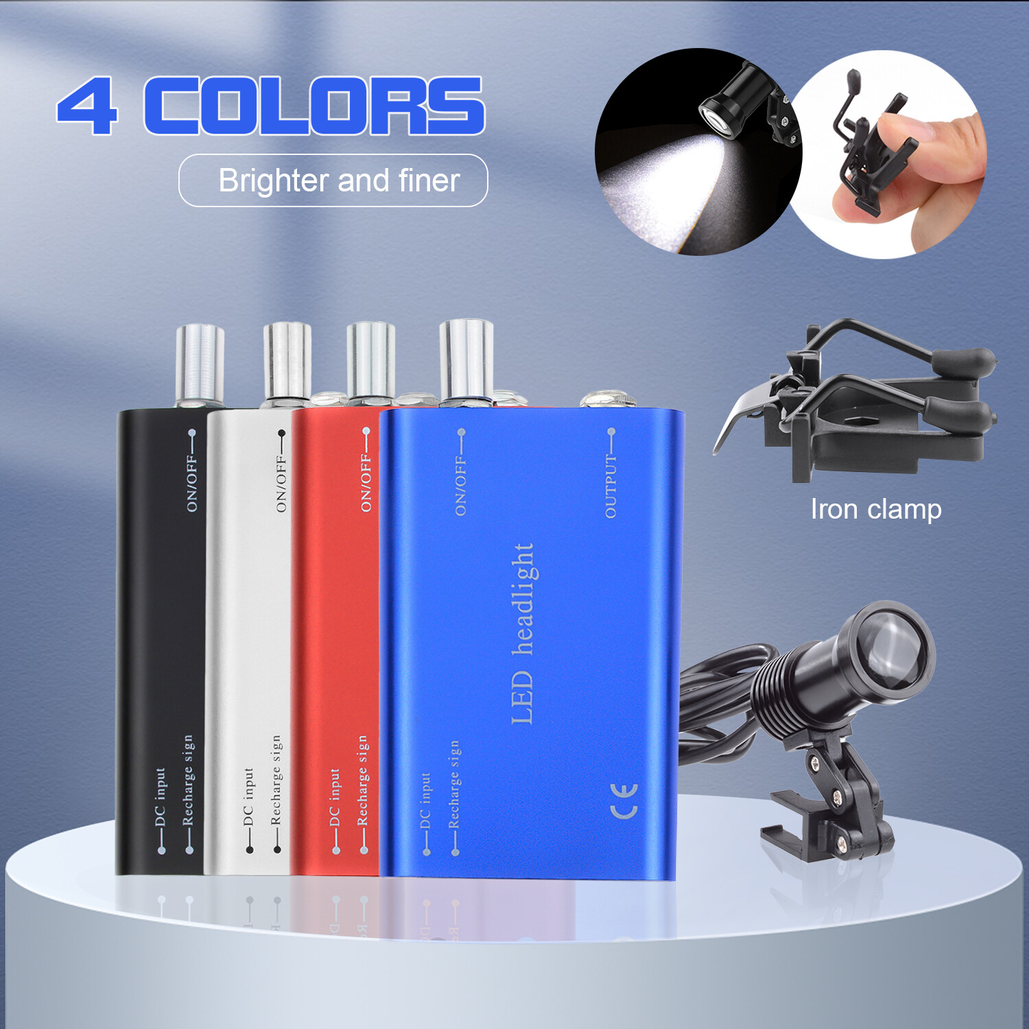 Dental 5W Headlight High Power Two Clips+Light Shield for Loupe Magnifier DY-009