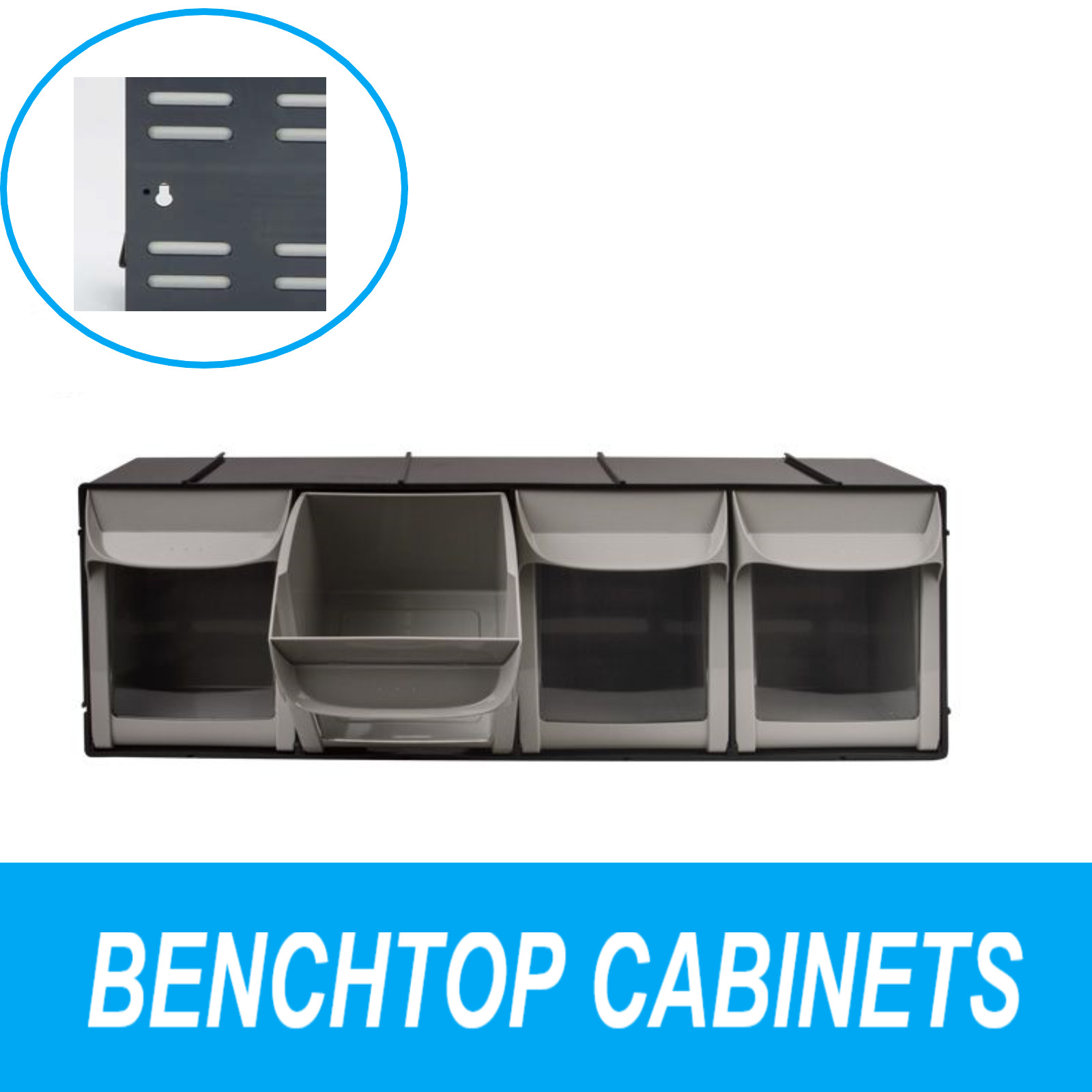 Dental Medical Compartment Tilt Out Bin For Organization, Black /White Wide