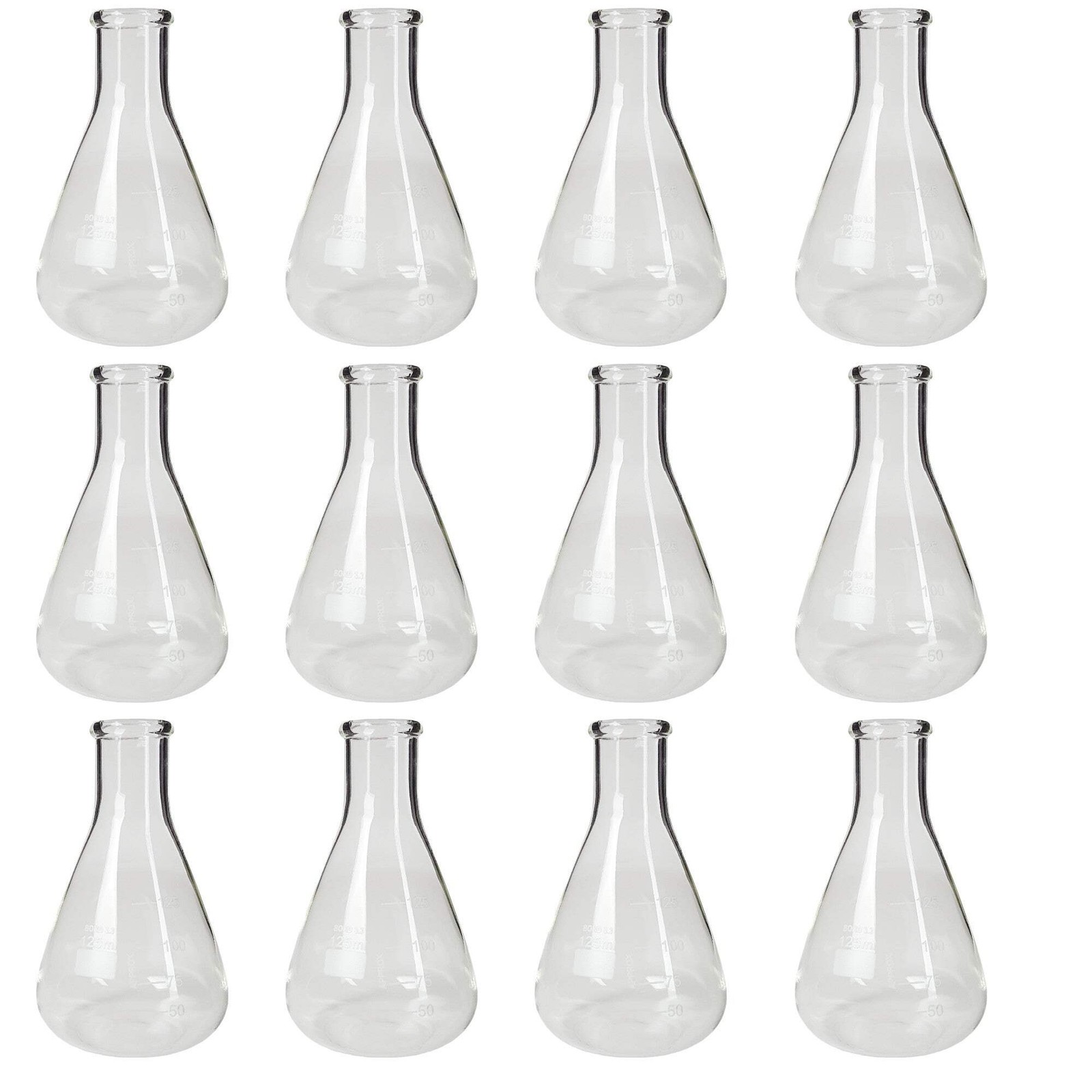 Flask – Erlenmeyer Flask, Conical Shape, Standard Neck, 125ml capacity. Made