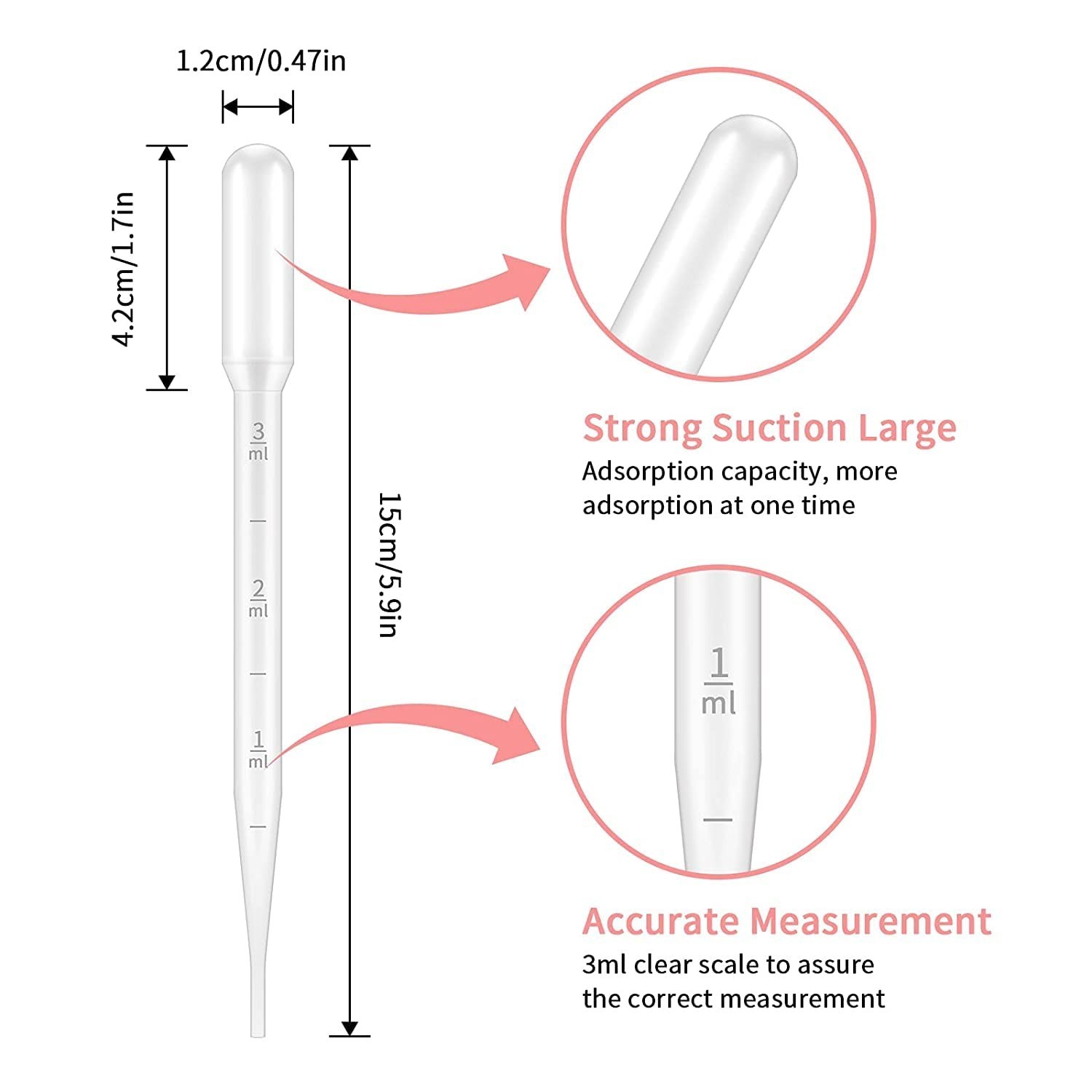 Calibrated 200PCS Pipettes for Essential Oils and Experiments – 3ml Drops