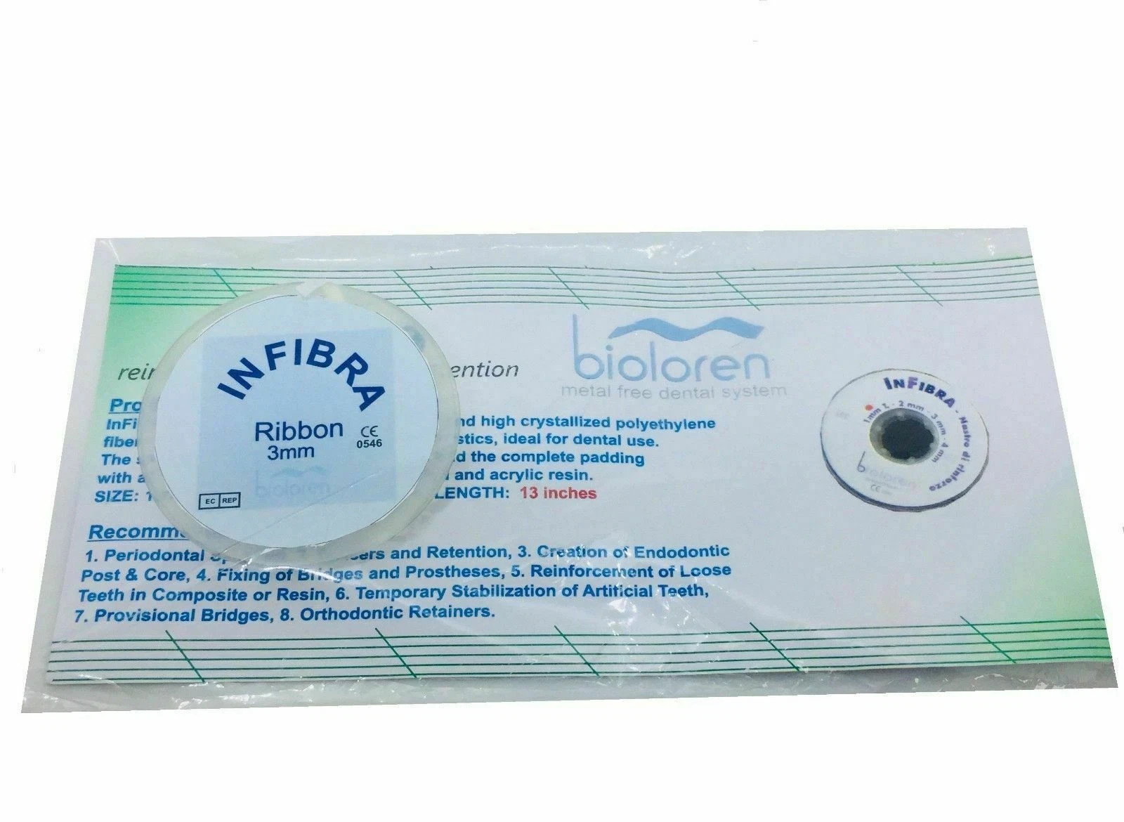 Fiber Dental 1 mm DENTAL AMMDENT INFIBRA FIBER SPLINT BIOLOREN Light Cure Glass