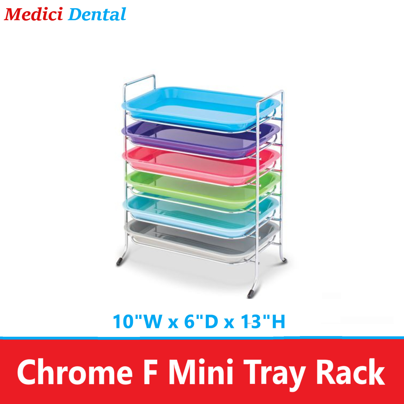 Dental Medical Chromed Steel Instrument Tray Rack for Size F» Mini Tray Rack