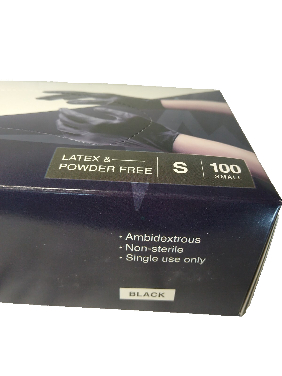 Fifth Pulse Vinyl Exam Latex & Powder Free Gloves Size Small Black Box of 100
