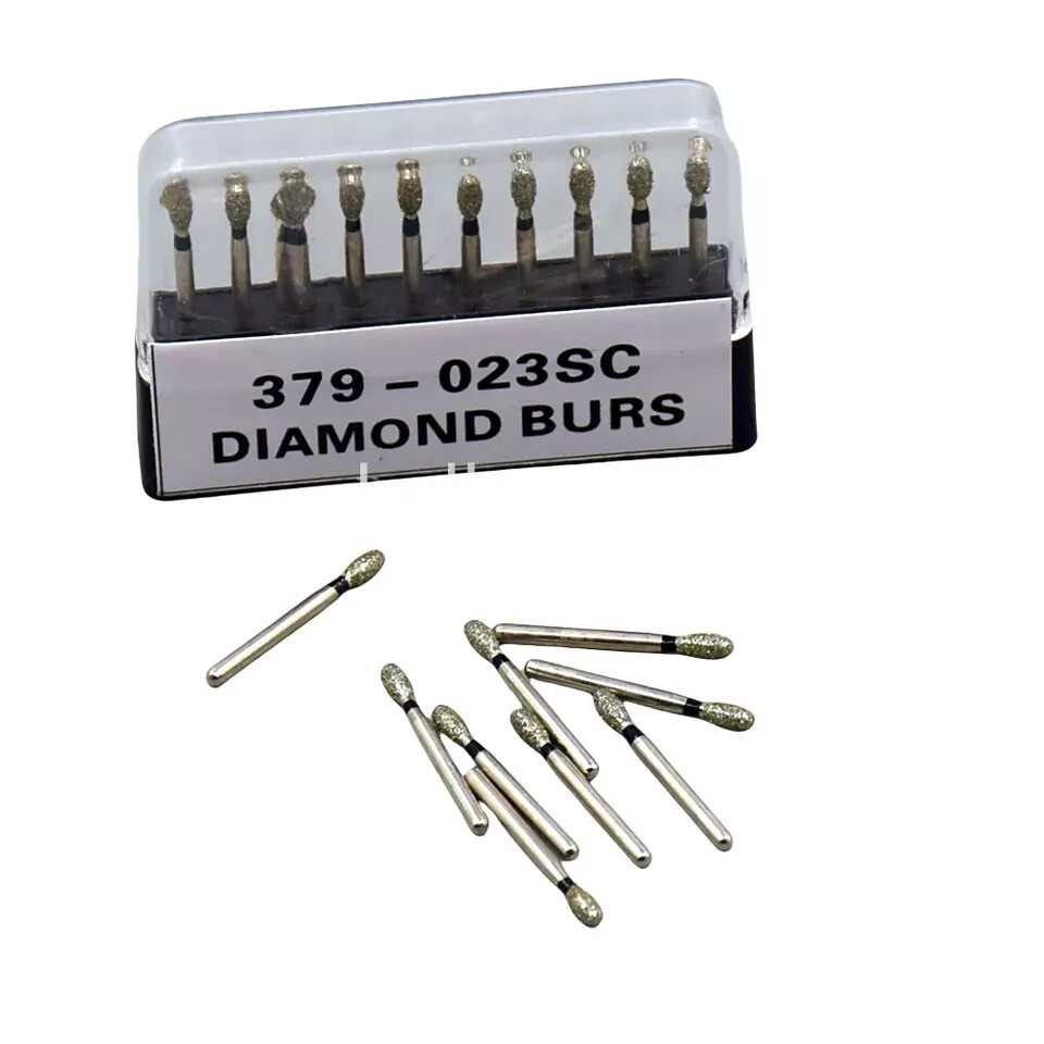10/20/40x Dental Diamond Burs FG Egg Football 379/023SC Super Coarse High Speed