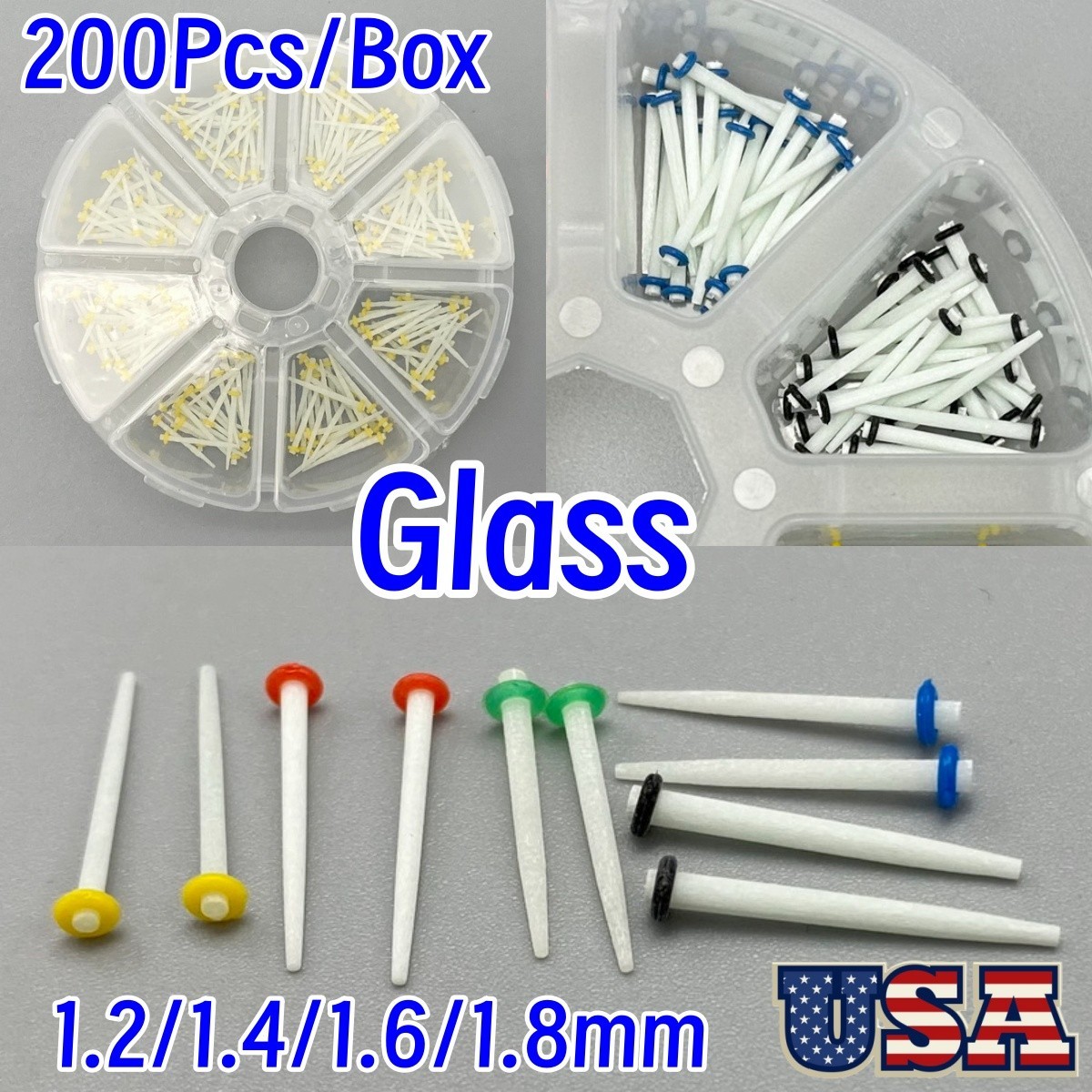Glass Fiber Post Dental Fiber Post Teeth Restorative1.2/1.4/1.6/1.8mm/mix 200pcs