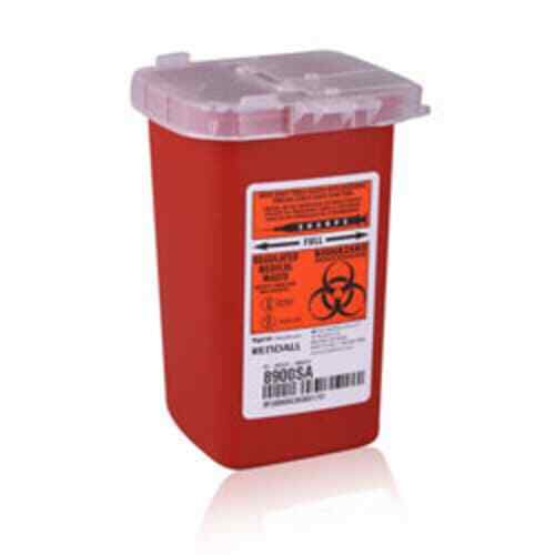 Kendall Phlebotomy Containers 1 Qt. Sharps Container, Red