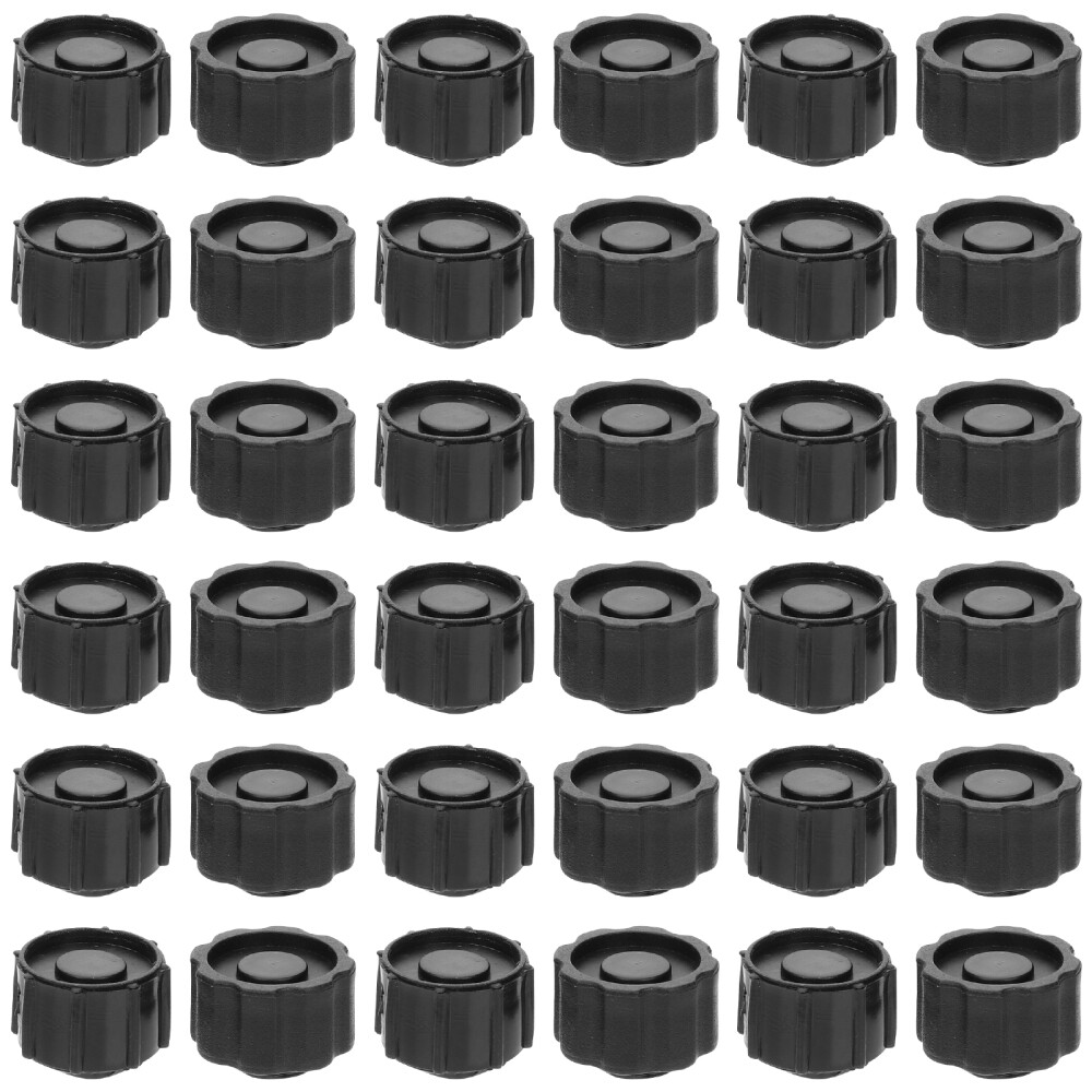 50PCS Syringe Tip Caps Black Syringe Adapter Plugs Dispensing Needle Tip Cap