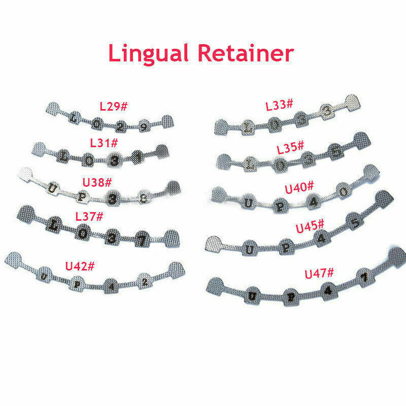 10pc/PACK Dental Ortho Lingual Retainer Bonding Splits w/Mark U38#-47#,L29#-37#