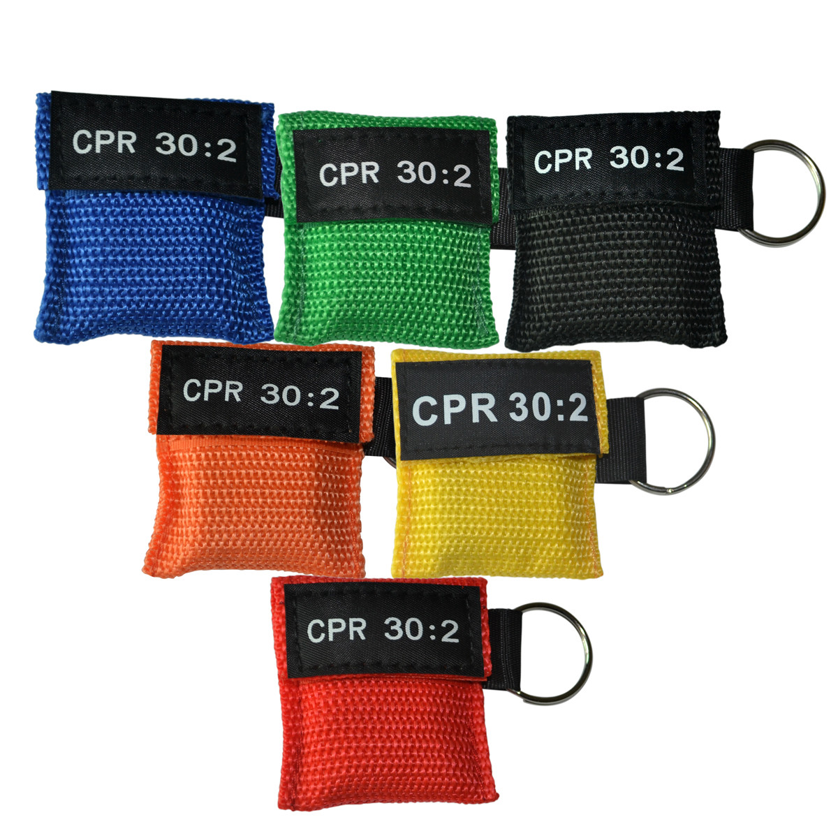 6pcs First Aid CPR Barrier TRANSPARENT Face Sheild CPR 30:2 WITH KEYCHAIN POUCH