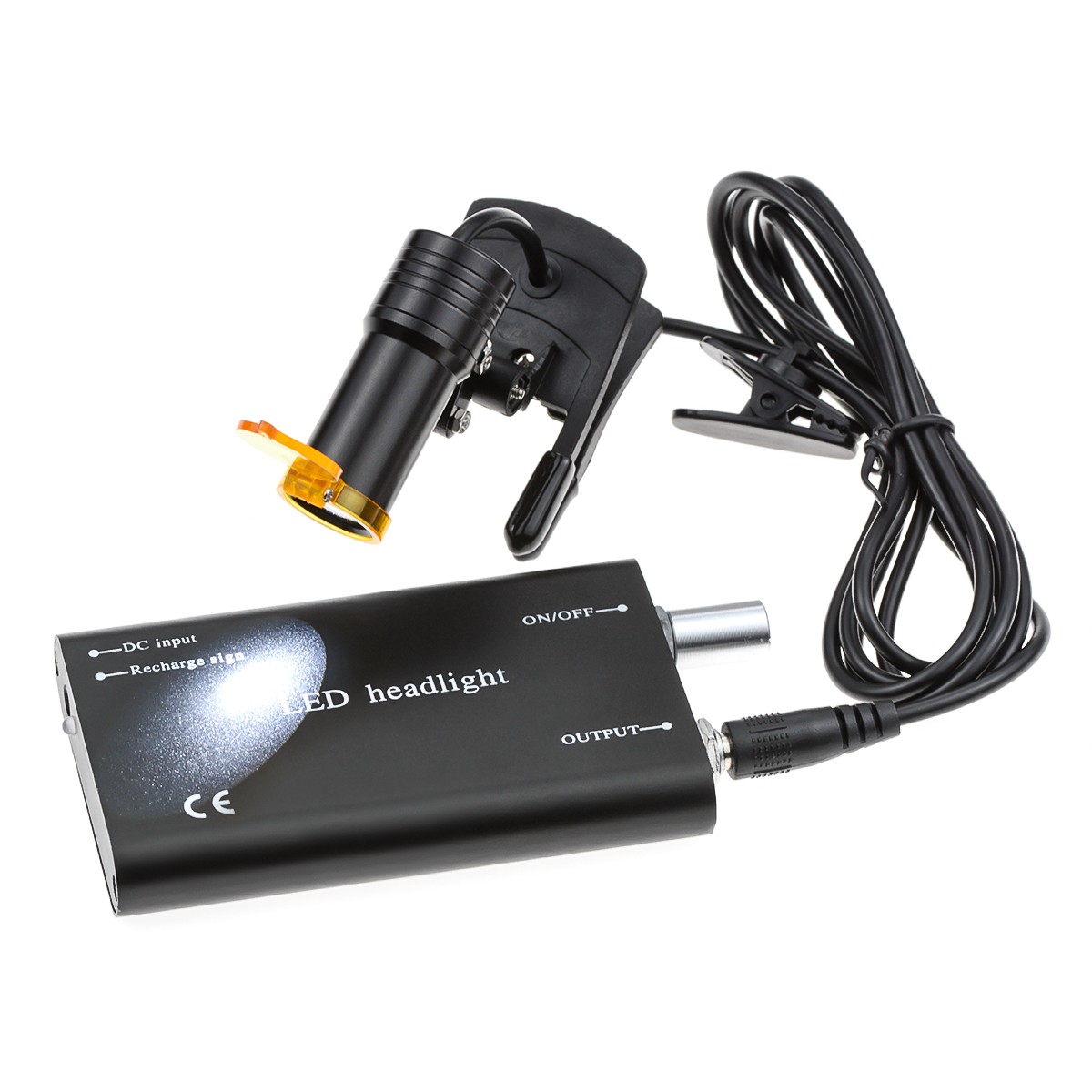 5W Dental Plastic Clip LED Headlight High Power Lamp+ Light Shield DY-007 Black