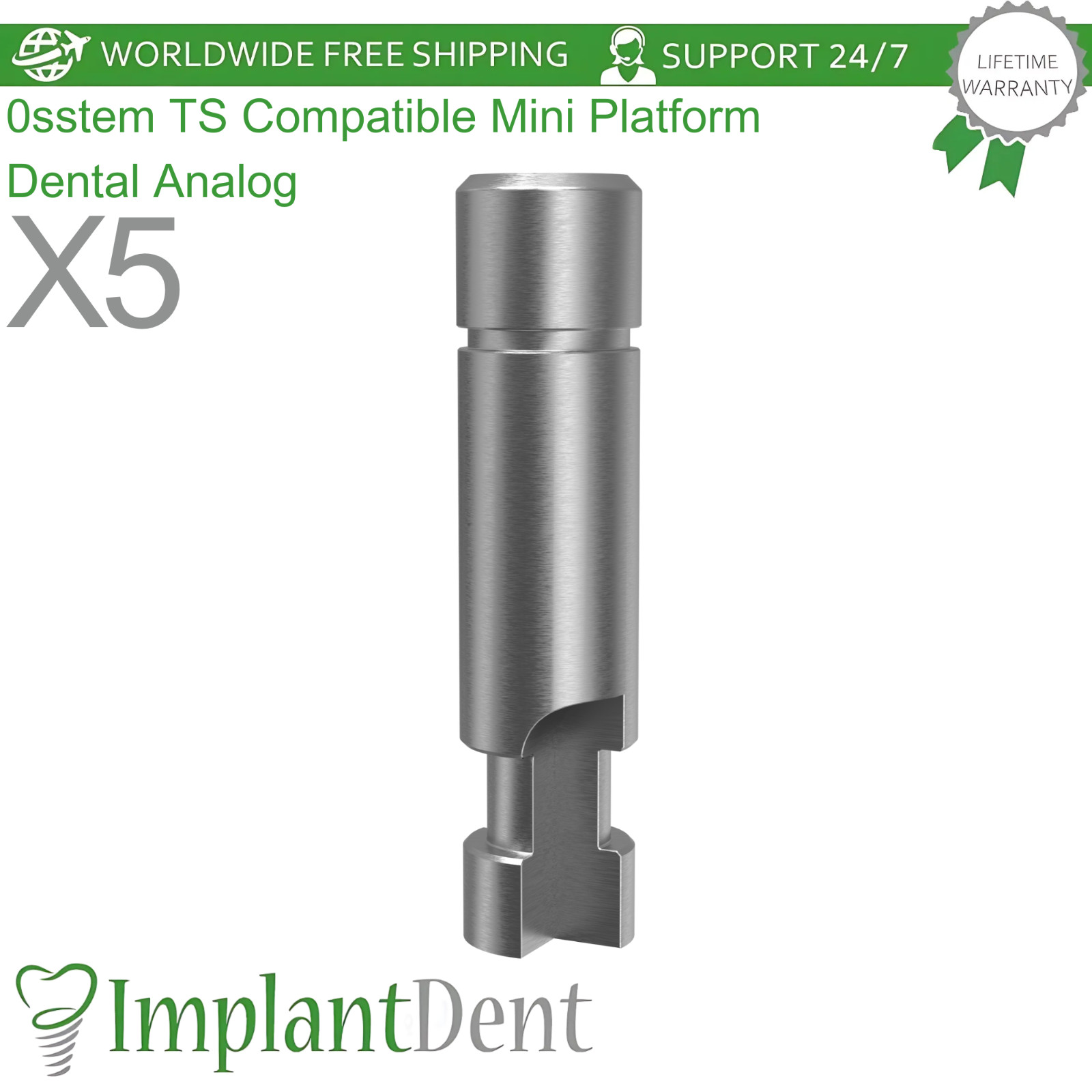 X5 0sstem TS Compatible Mini Platform 2.1mm Dental Analog Replica Ø3.5mm