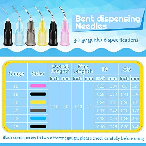 300 Pcs Bent Dispensing Tips Blunt Tip Dispensing Needles Pre Bent Assorted Size