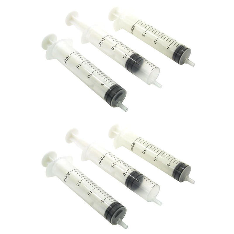 6pcs 20ML 20CC Plastic Hydroponics Nutrient Measuring Disposal Syringe New