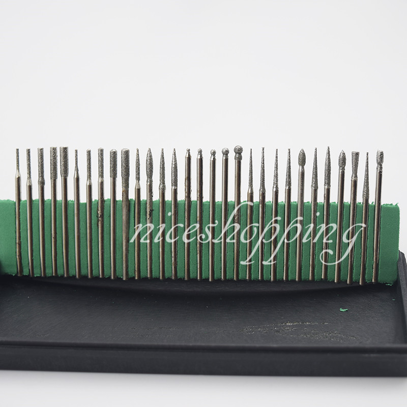Dental Dentist Lab Diamond Burs Millers Tooth Drill Jewelers 2.35mm 30 Pcs /Set