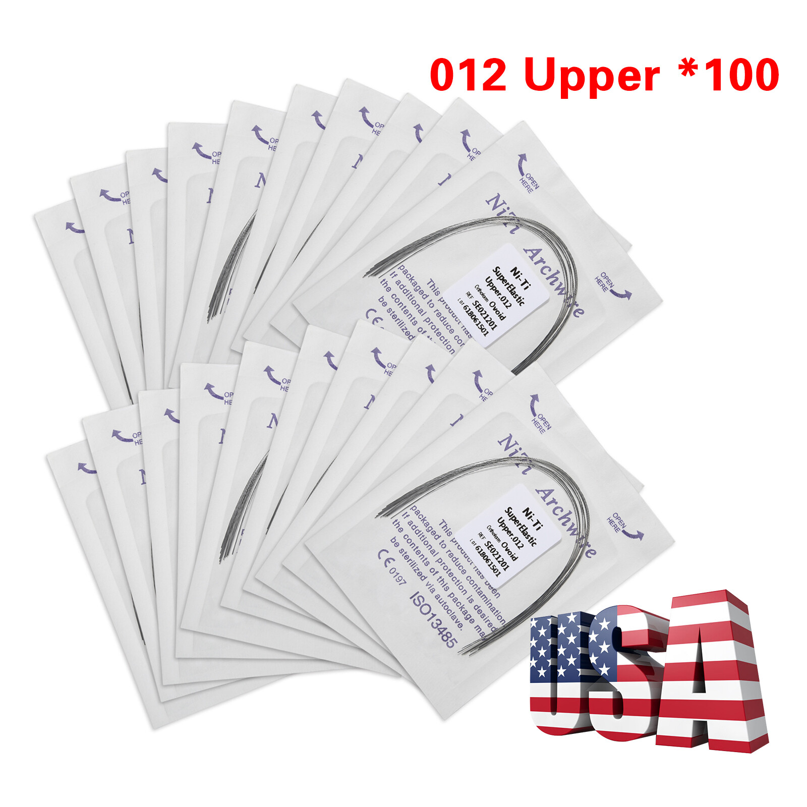 100 Packs Dental Orthodontic Super Elastic Wire Niti Round Arch Wires Ovoid Form