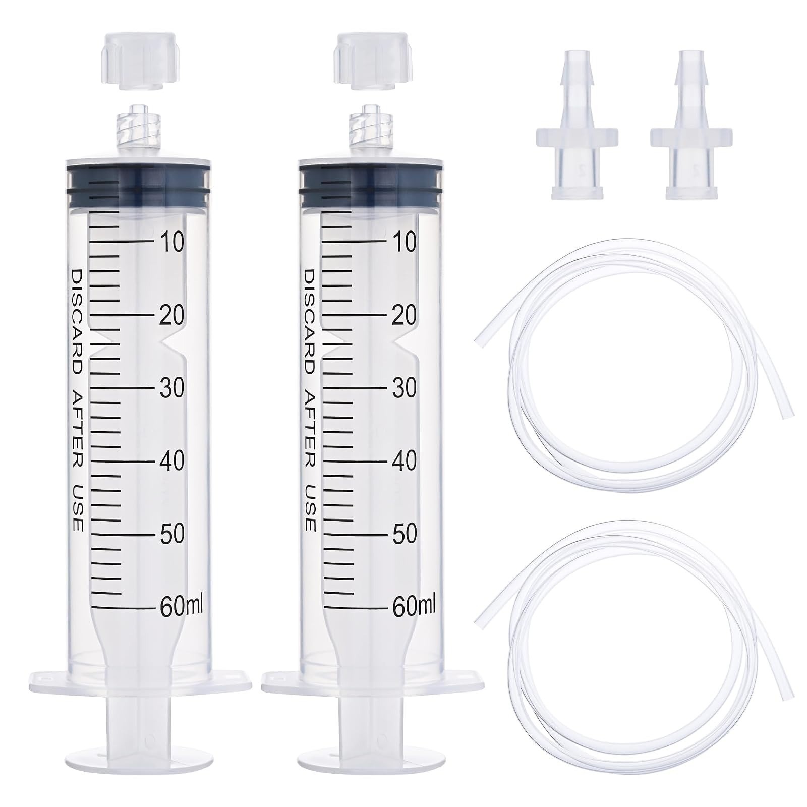 100ml Luer Lock Syringe – 2 Pack with Tubes & Connectors for Liquid